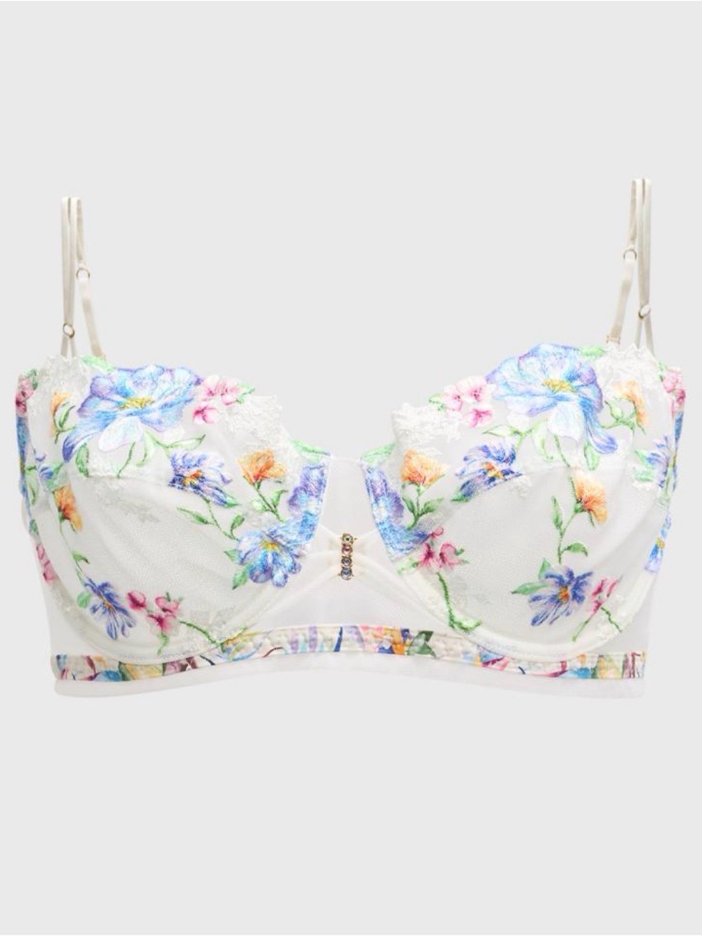 NWT Lise Charmel Baisers Legers Demi Cup Bra 32B Bleus Legers $194